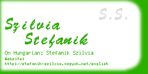 szilvia stefanik business card